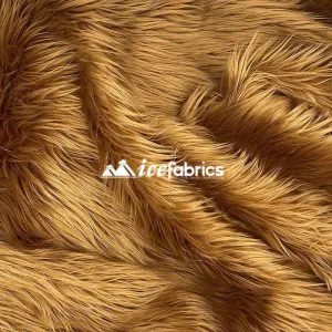 Light Brown Shaggy Mohair Long Pile Faux Fur Fabric By The Yard