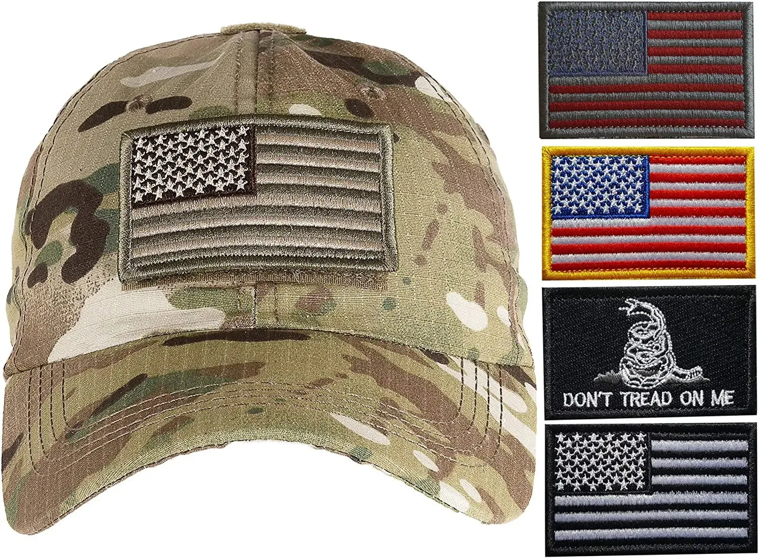 Lightbird Multicam  Hat with 6 PCS Military Patch