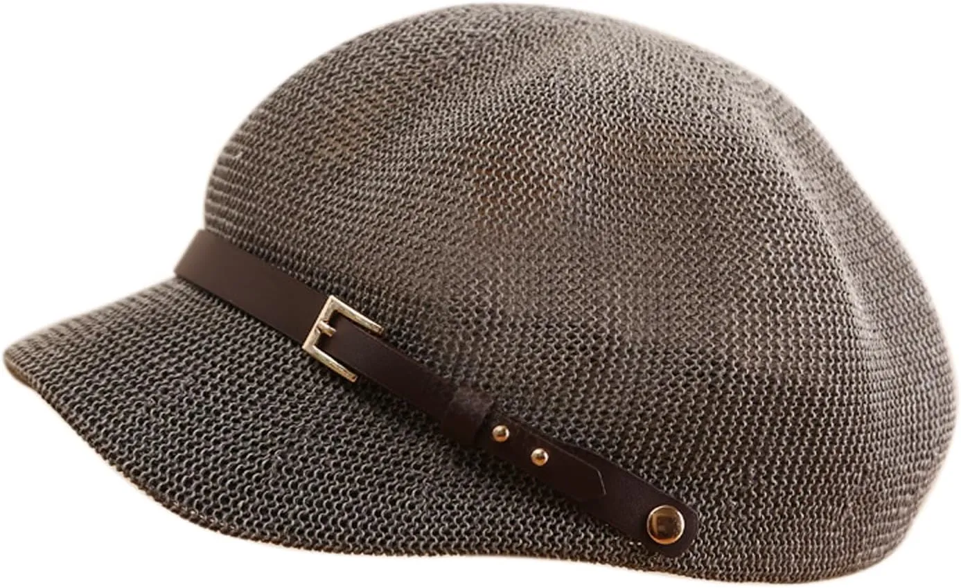 Lightweight Newsboy Cap Beret Breathable Mesh Sun Hat Beach Hats for Women