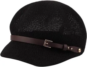 Lightweight Newsboy Cap Beret Breathable Mesh Sun Hat Beach Hats for Women