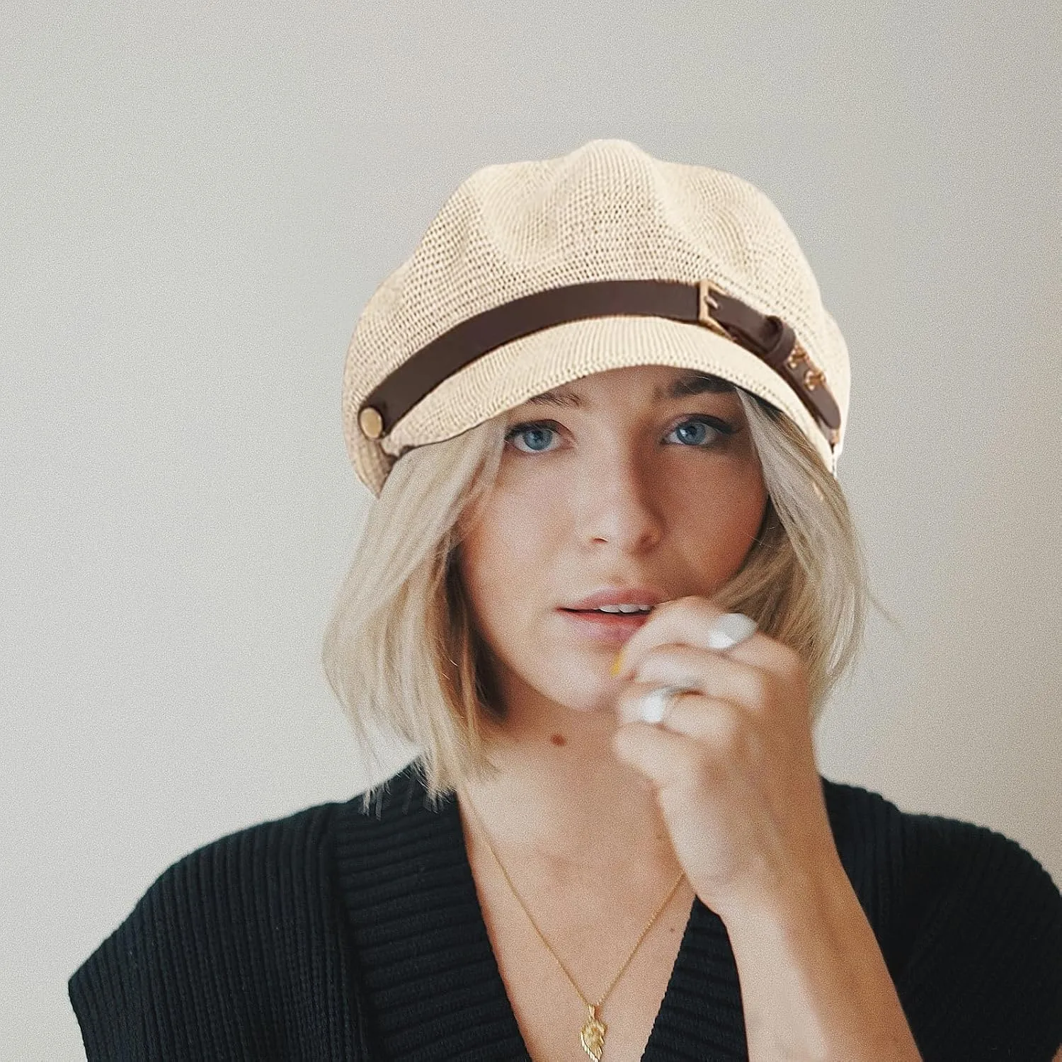 Lightweight Newsboy Cap Beret Breathable Mesh Sun Hat Beach Hats for Women