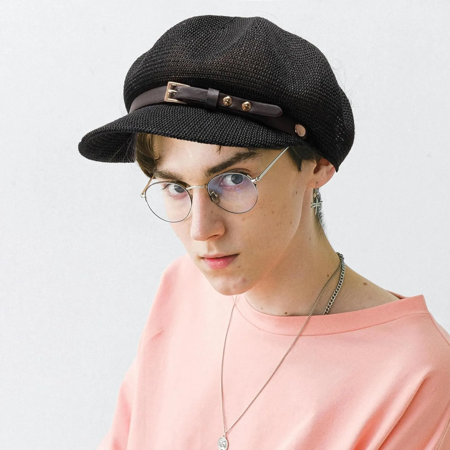 Lightweight Newsboy Cap Beret Breathable Mesh Sun Hat Beach Hats for Women
