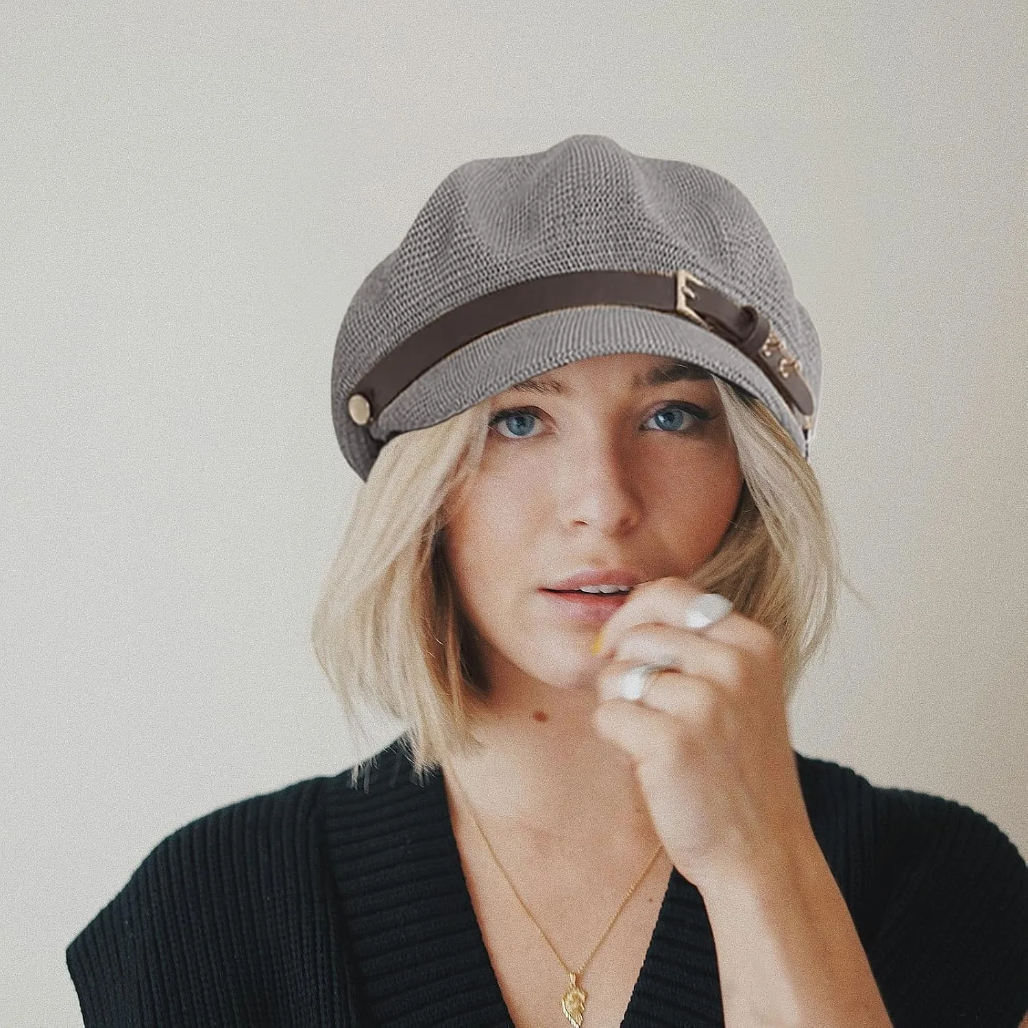 Lightweight Newsboy Cap Beret Breathable Mesh Sun Hat Beach Hats for Women