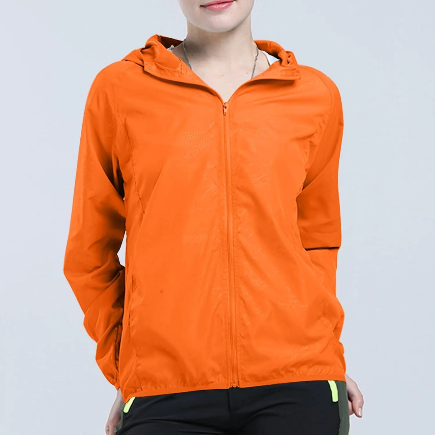 Lightweight Waterproof Jacket for Women Hooded Shirt Sun Protection Long Sleeve Sport Hiking Outdoor Windbreaker