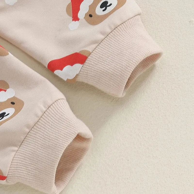 Long Sleeve Christmas Bear Baby Set