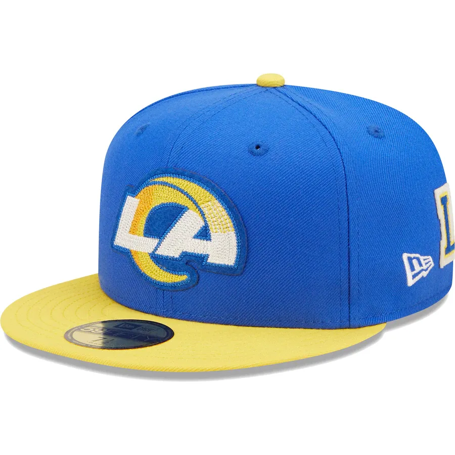 LOS ANGELES RAMS LETTERMAN 59FIFTY FITTED HAT - BLUE/YELLOW