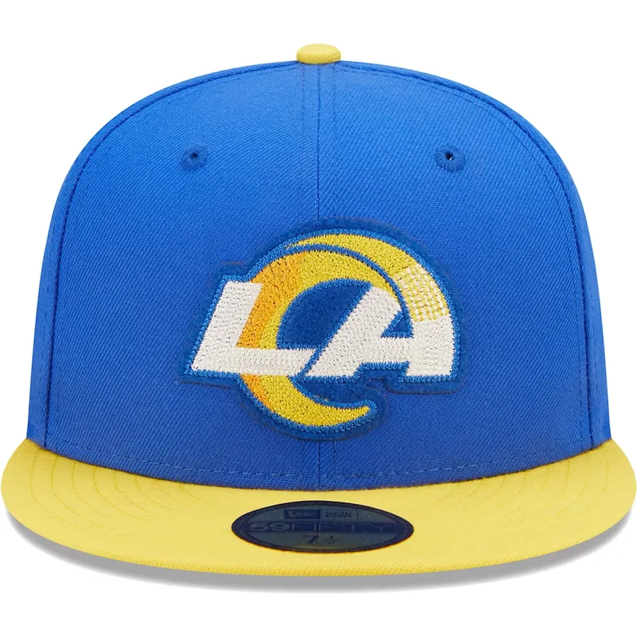 LOS ANGELES RAMS LETTERMAN 59FIFTY FITTED HAT - BLUE/YELLOW