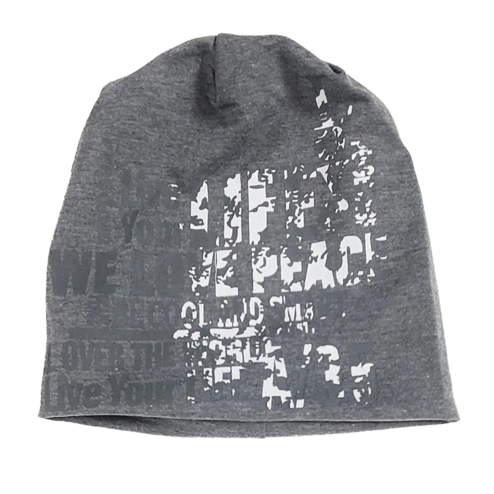 Love Peace Print Women's Fleece Lined Beanie Winter Hat