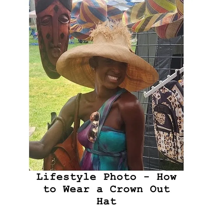 Lucia: Madagascar Big Brim Crown Out Raffia Sun Hat