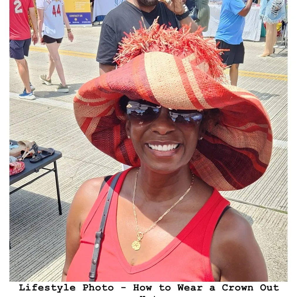 Lucia: Madagascar Big Brim Crown Out Raffia Sun Hat