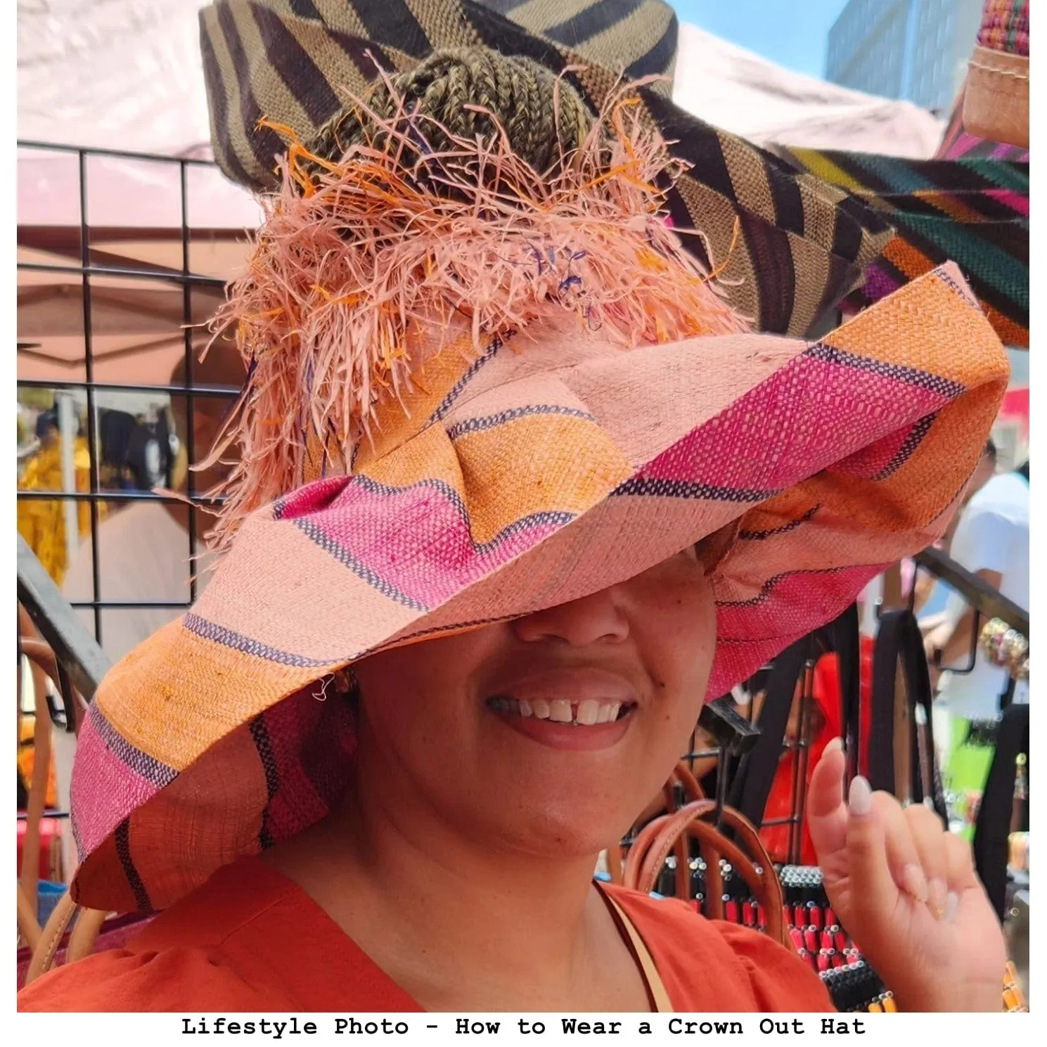 Lucia: Madagascar Big Brim Crown Out Raffia Sun Hat