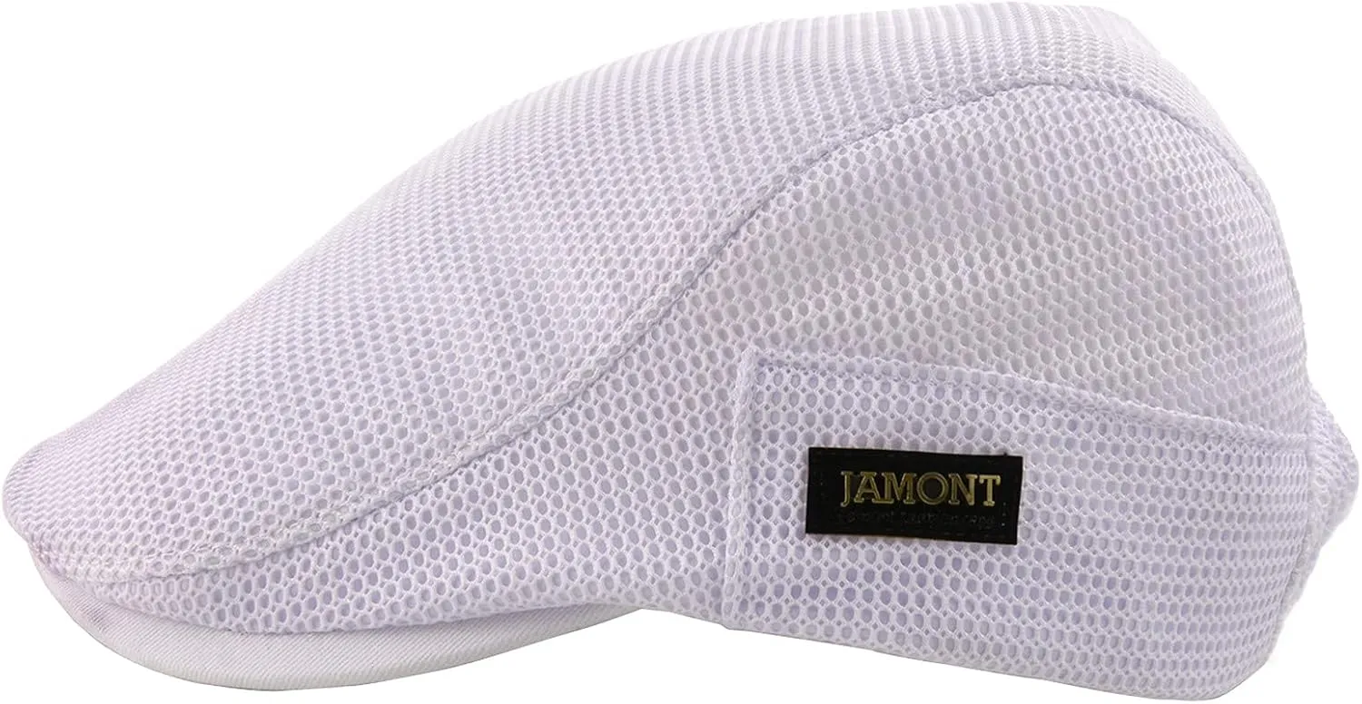 M MOACC Men Beret Hat Breathable Mesh Summer Newsboy Hats Adjustable Flat Cabbie Beret Cap