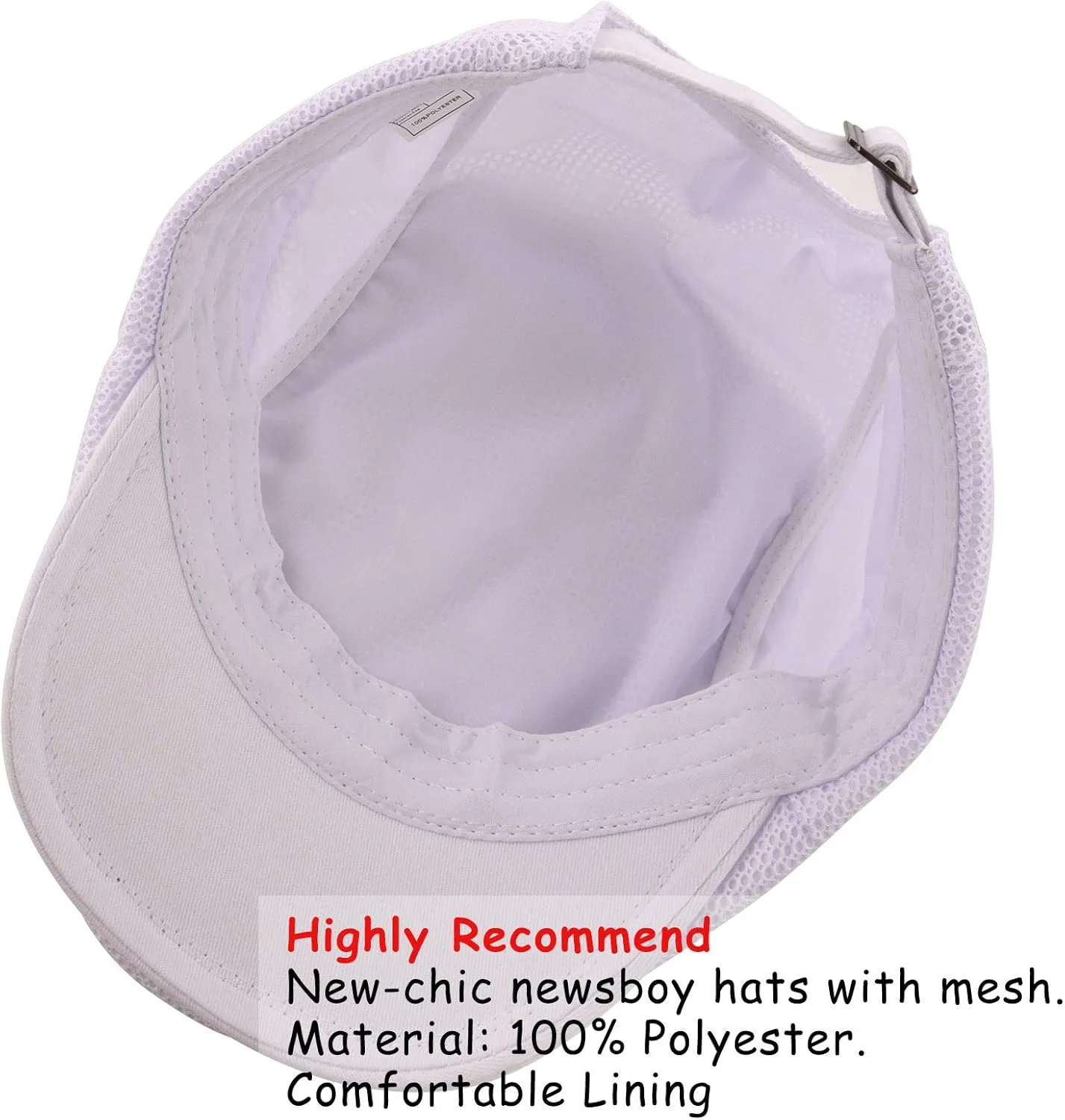 M MOACC Men Beret Hat Breathable Mesh Summer Newsboy Hats Adjustable Flat Cabbie Beret Cap