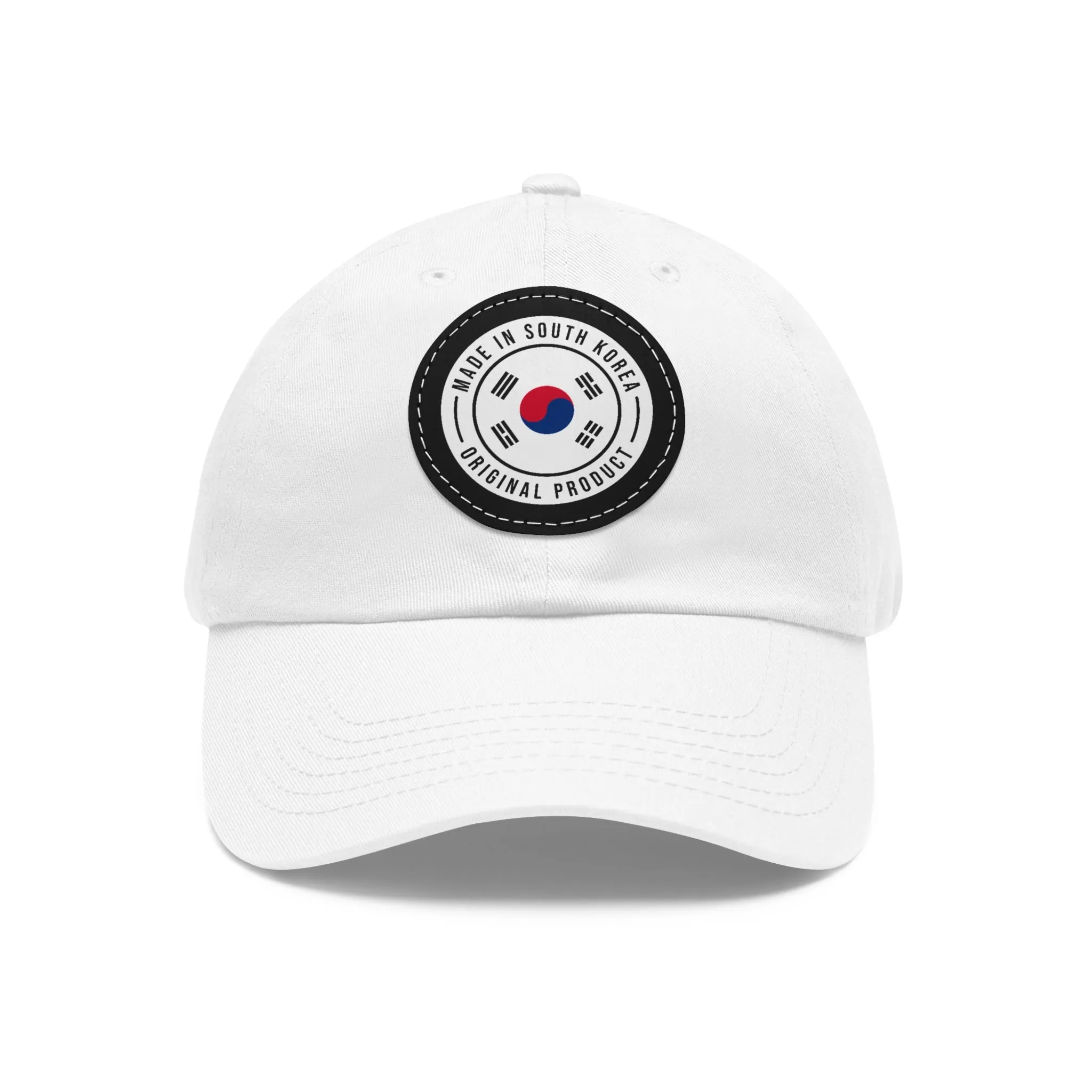 Made in South Korea Hat with Leather Patch (Round)  - EmpressKorea