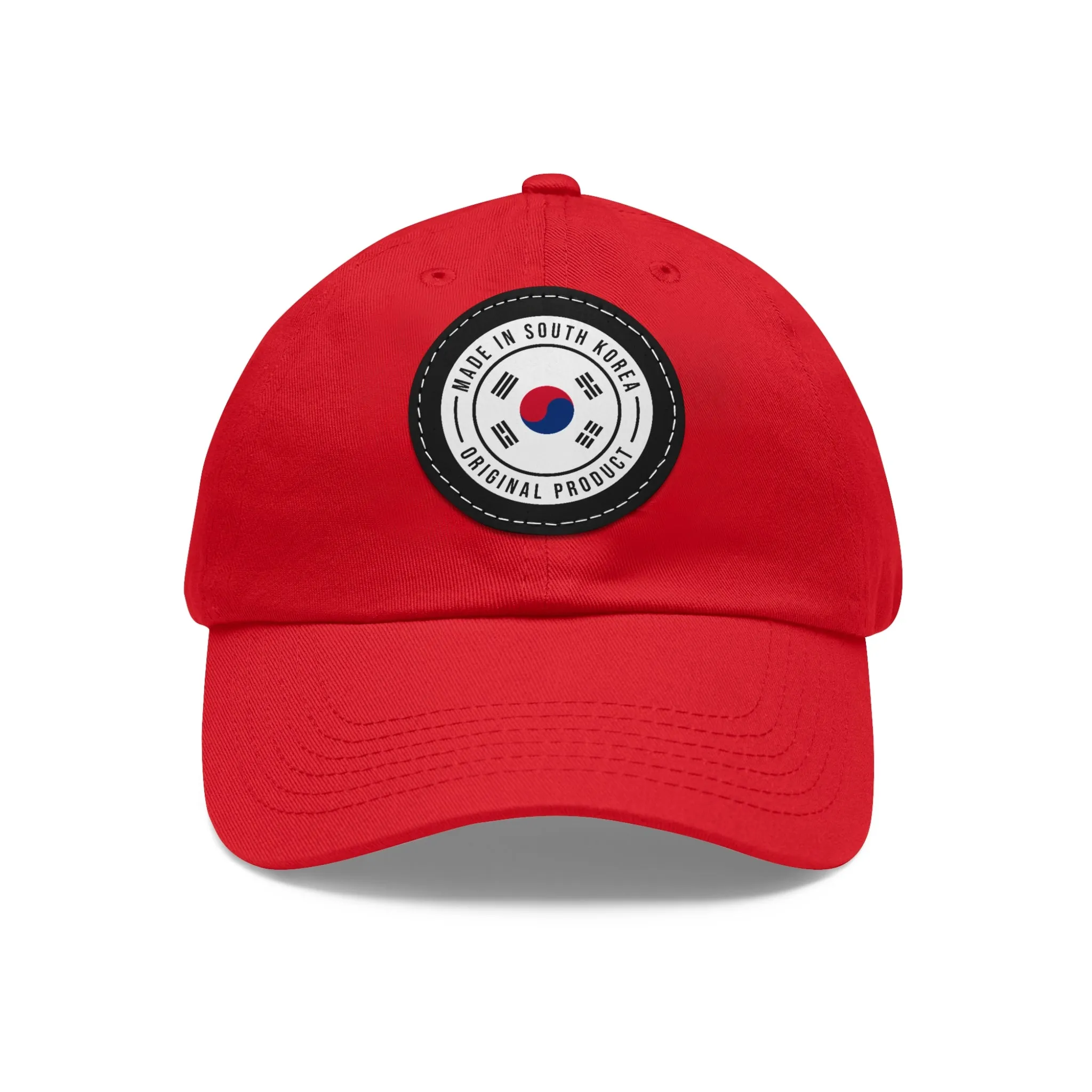 Made in South Korea Hat with Leather Patch (Round)  - EmpressKorea