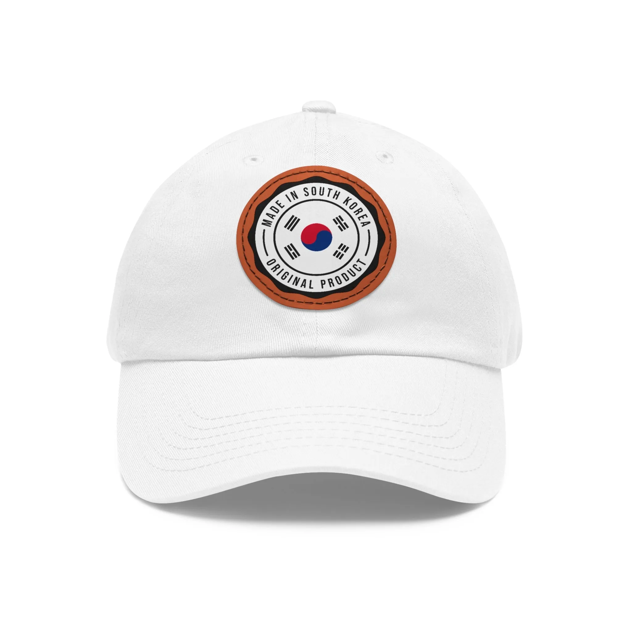 Made in South Korea Hat with Leather Patch (Round)  - EmpressKorea
