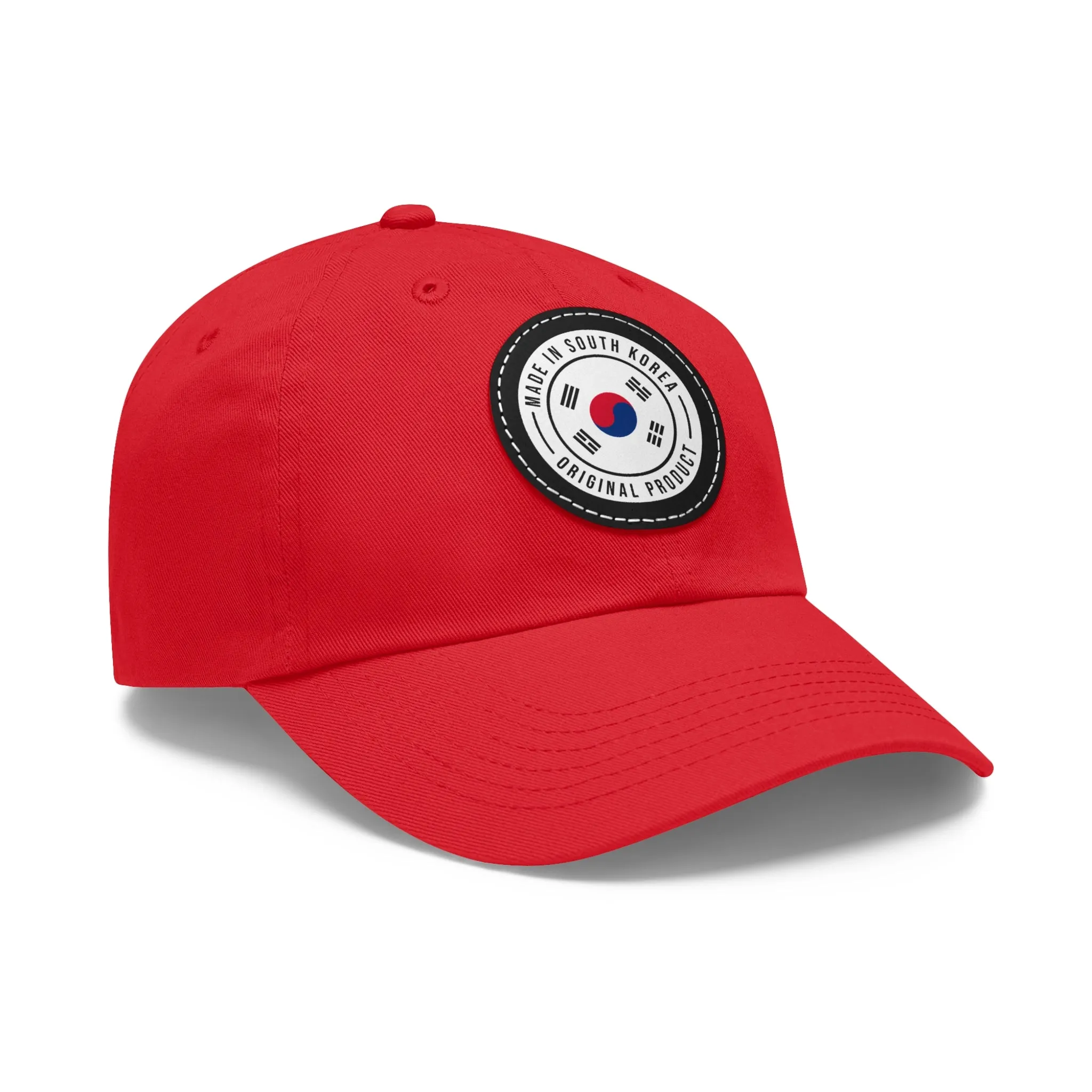 Made in South Korea Hat with Leather Patch (Round)  - EmpressKorea