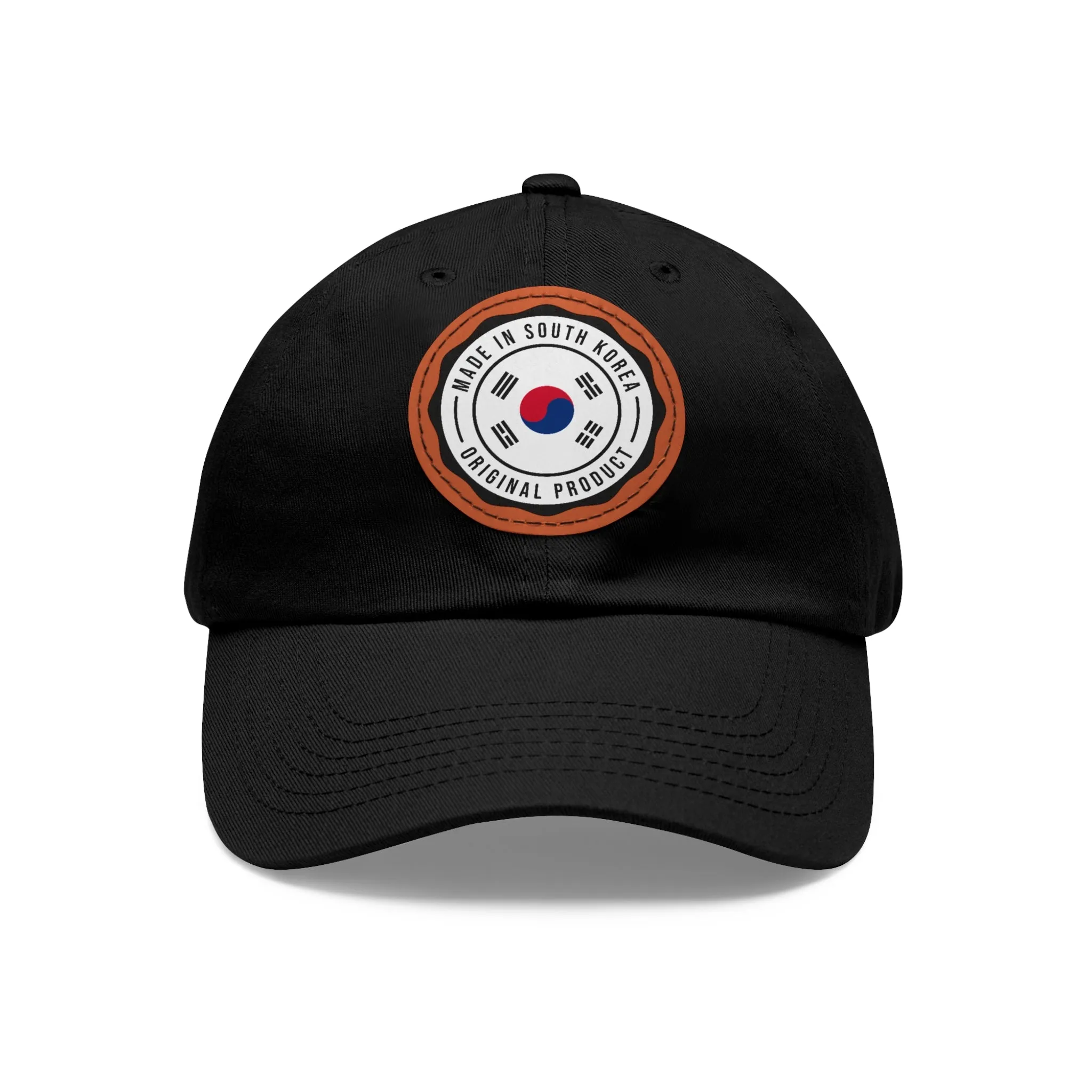Made in South Korea Hat with Leather Patch (Round)  - EmpressKorea
