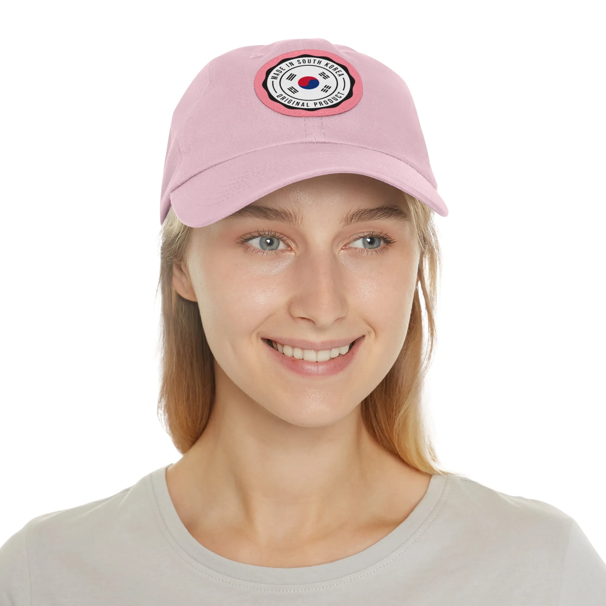 Made in South Korea Hat with Leather Patch (Round)  - EmpressKorea