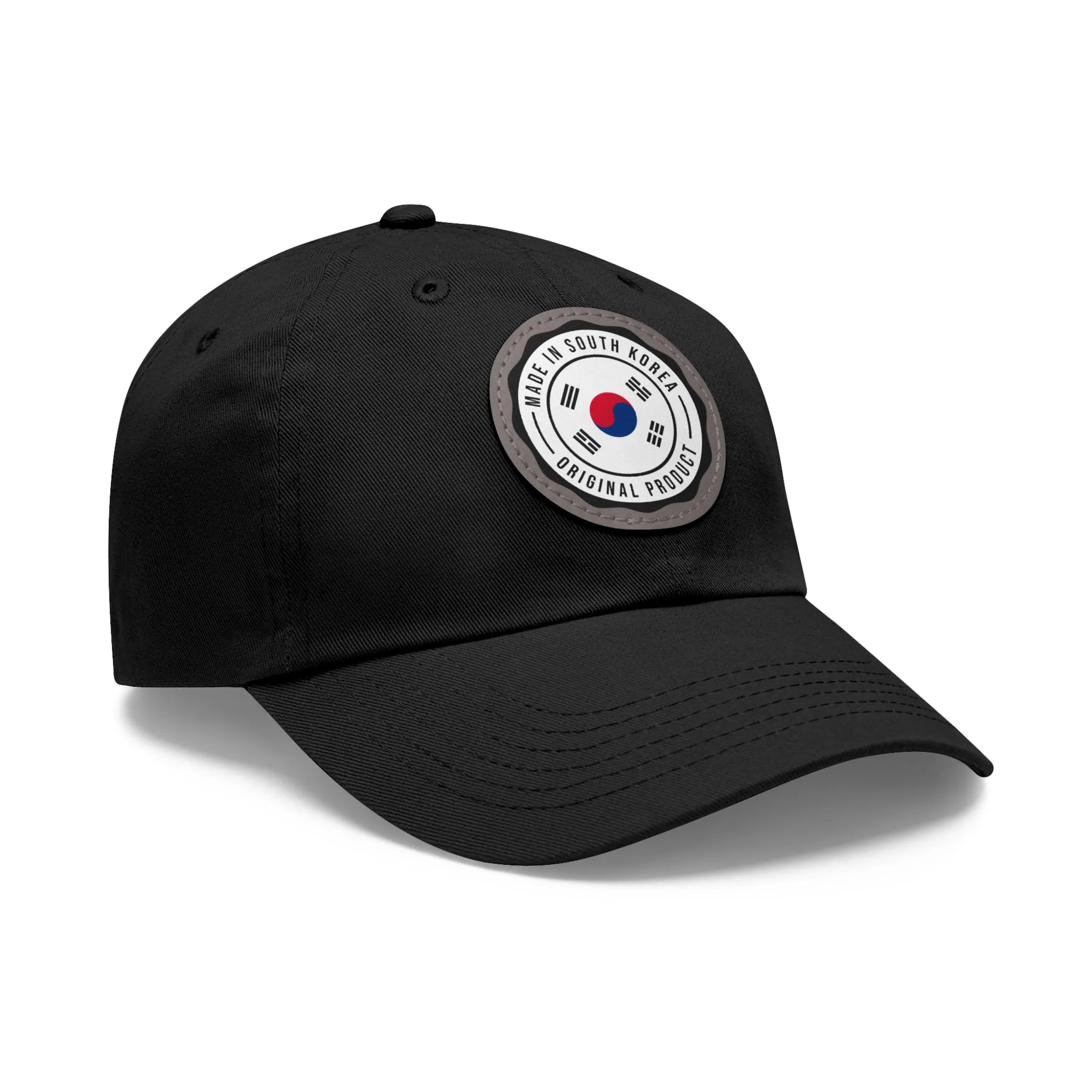Made in South Korea Hat with Leather Patch (Round)  - EmpressKorea