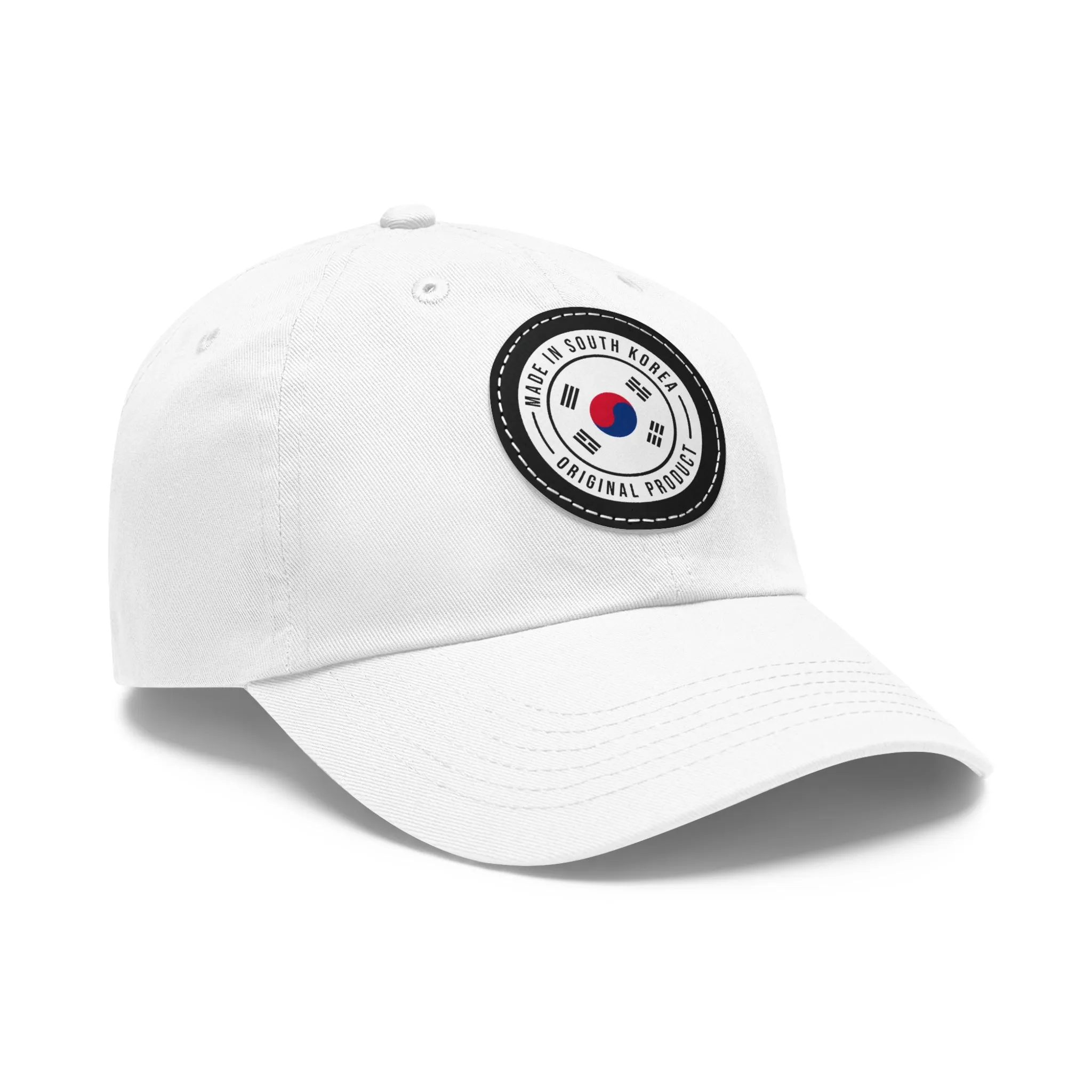 Made in South Korea Hat with Leather Patch (Round)  - EmpressKorea