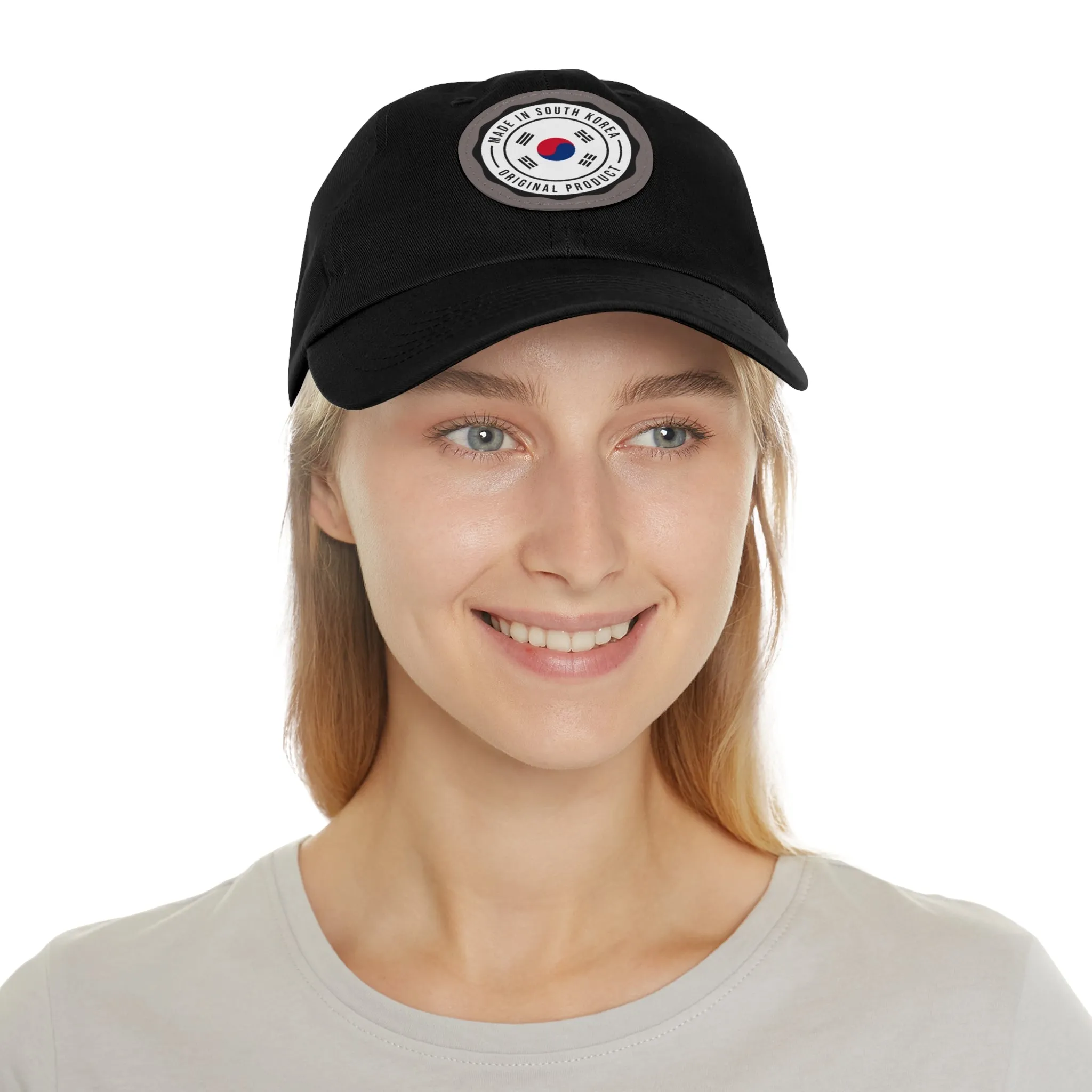 Made in South Korea Hat with Leather Patch (Round)  - EmpressKorea