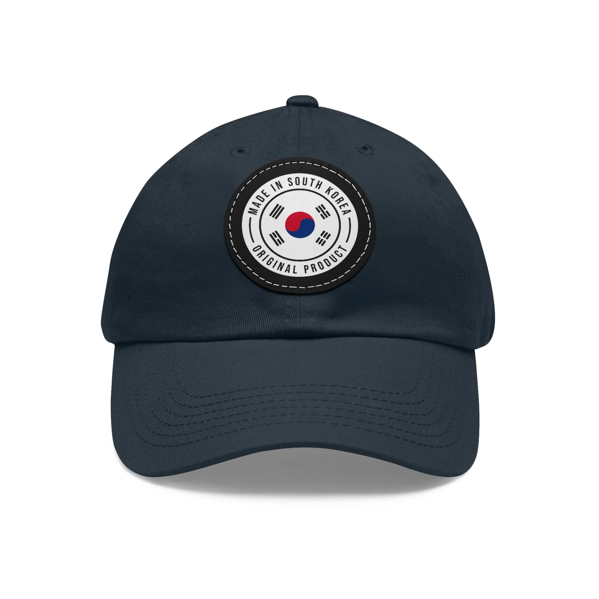Made in South Korea Hat with Leather Patch (Round)  - EmpressKorea