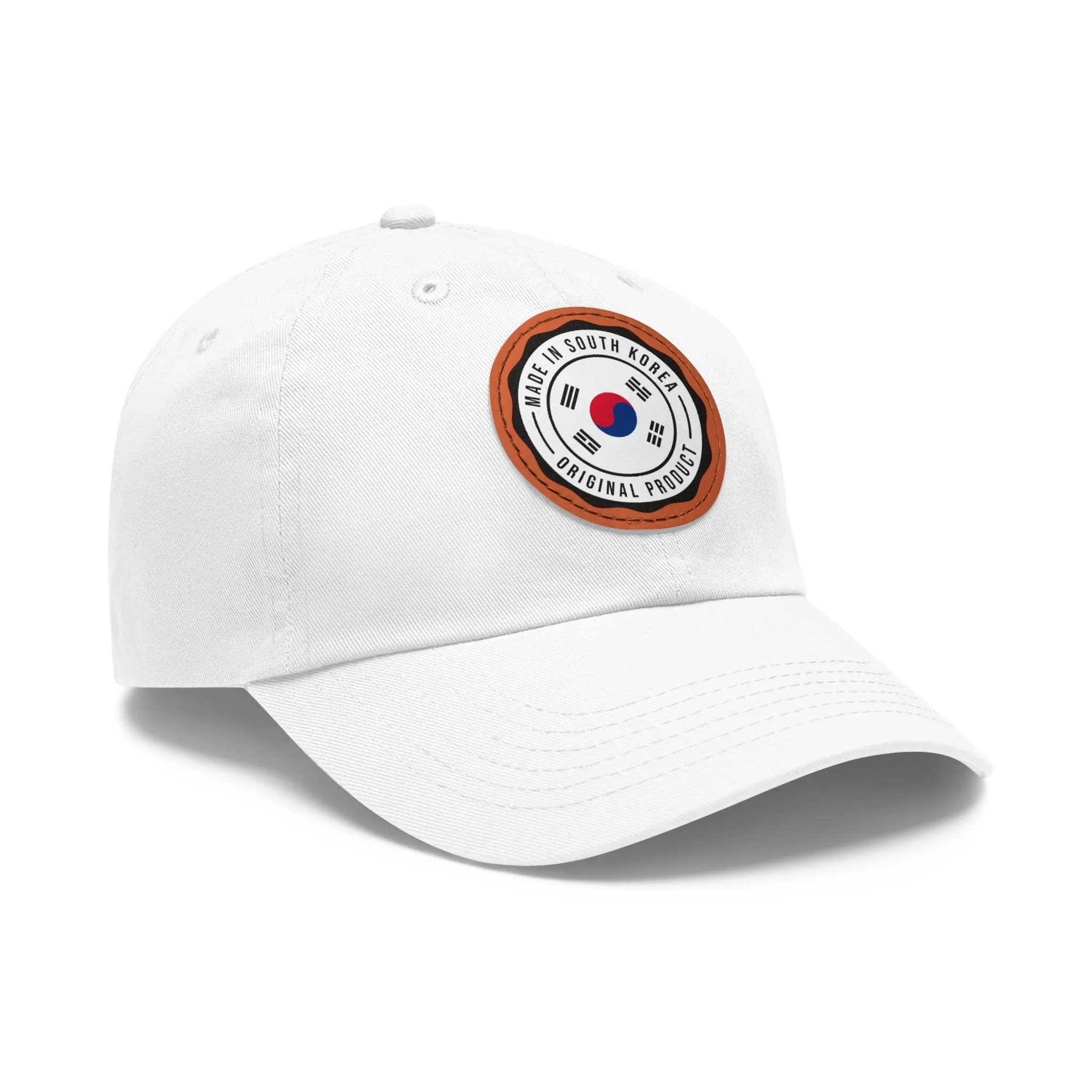 Made in South Korea Hat with Leather Patch (Round)  - EmpressKorea