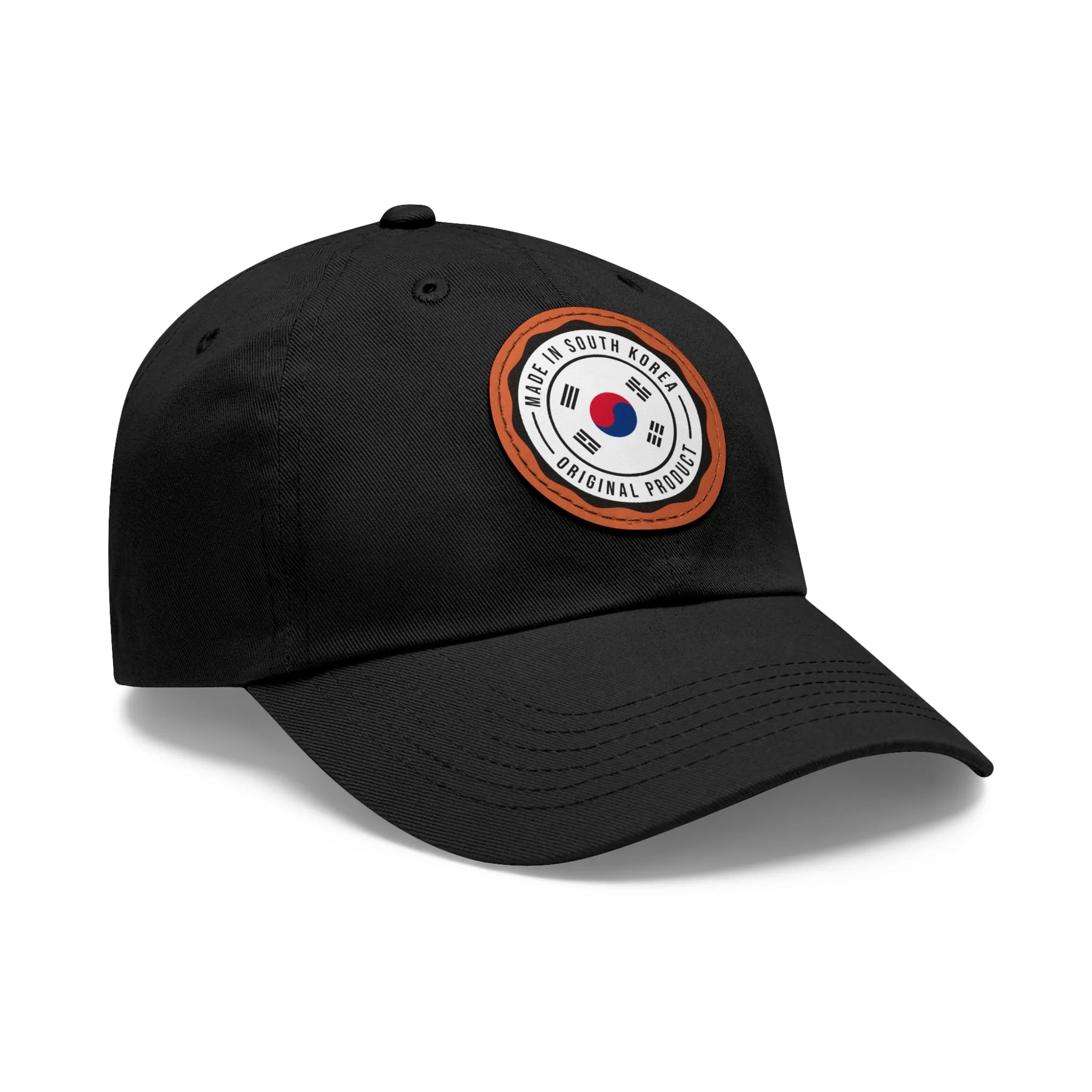 Made in South Korea Hat with Leather Patch (Round)  - EmpressKorea