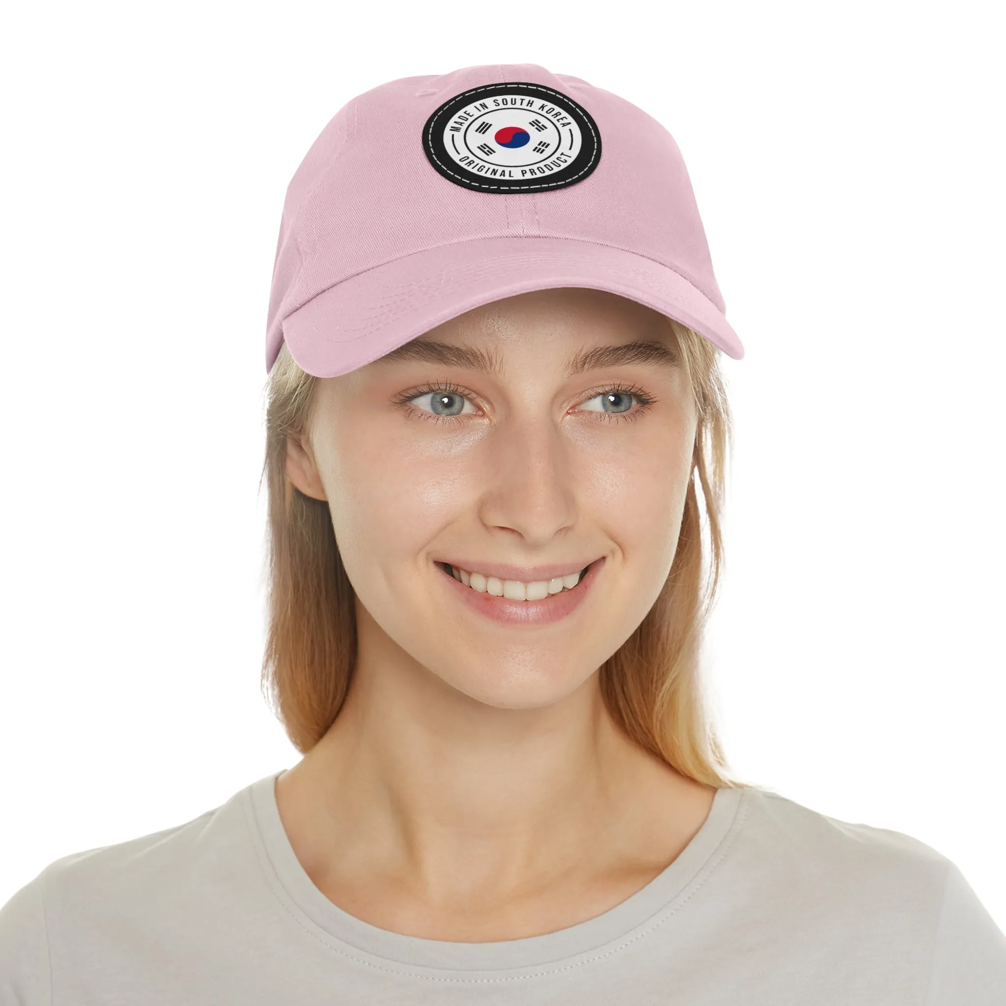 Made in South Korea Hat with Leather Patch (Round)  - EmpressKorea