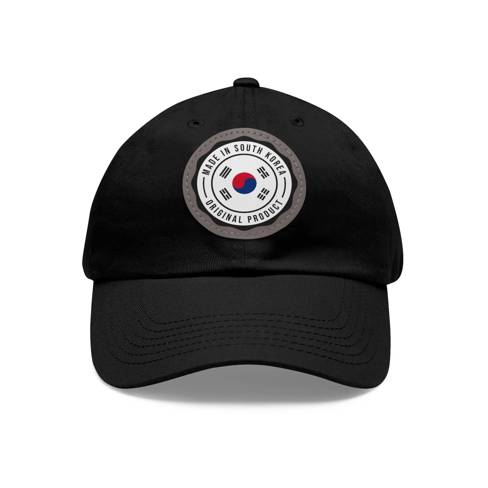 Made in South Korea Hat with Leather Patch (Round)  - EmpressKorea