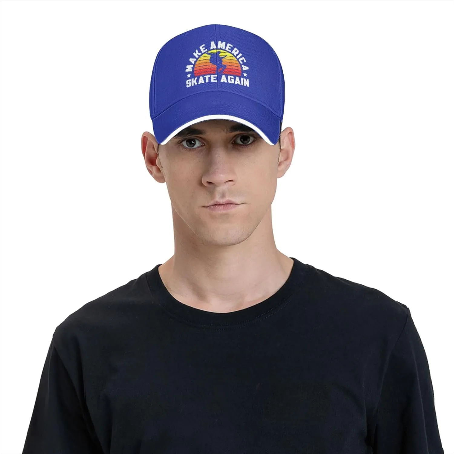 Make America Skate Again Skateboard Hat Mens Wide Brim Baseball Cap Adjustable Low Profile Sports Dad Hats