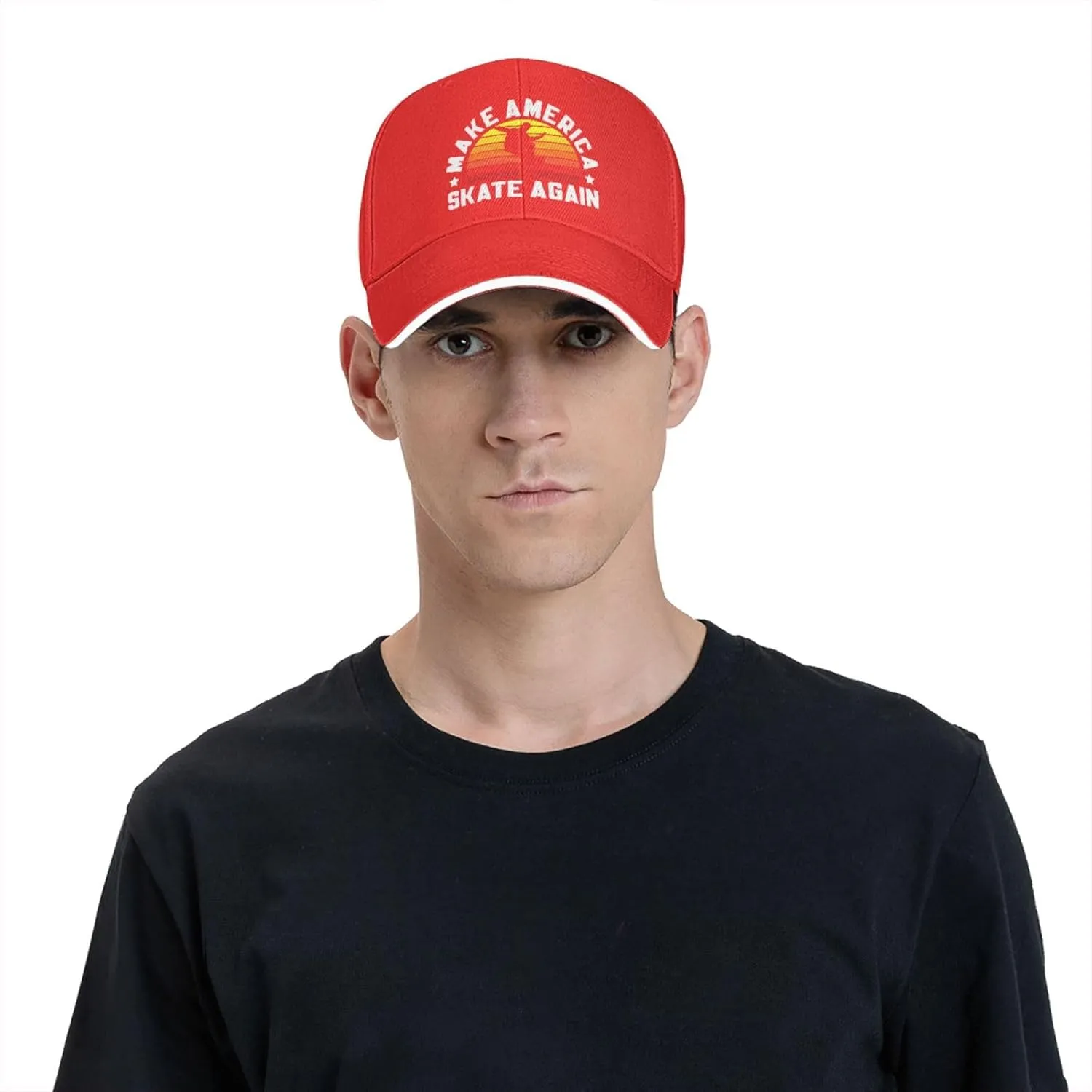 Make America Skate Again Skateboard Hat Mens Wide Brim Baseball Cap Adjustable Low Profile Sports Dad Hats