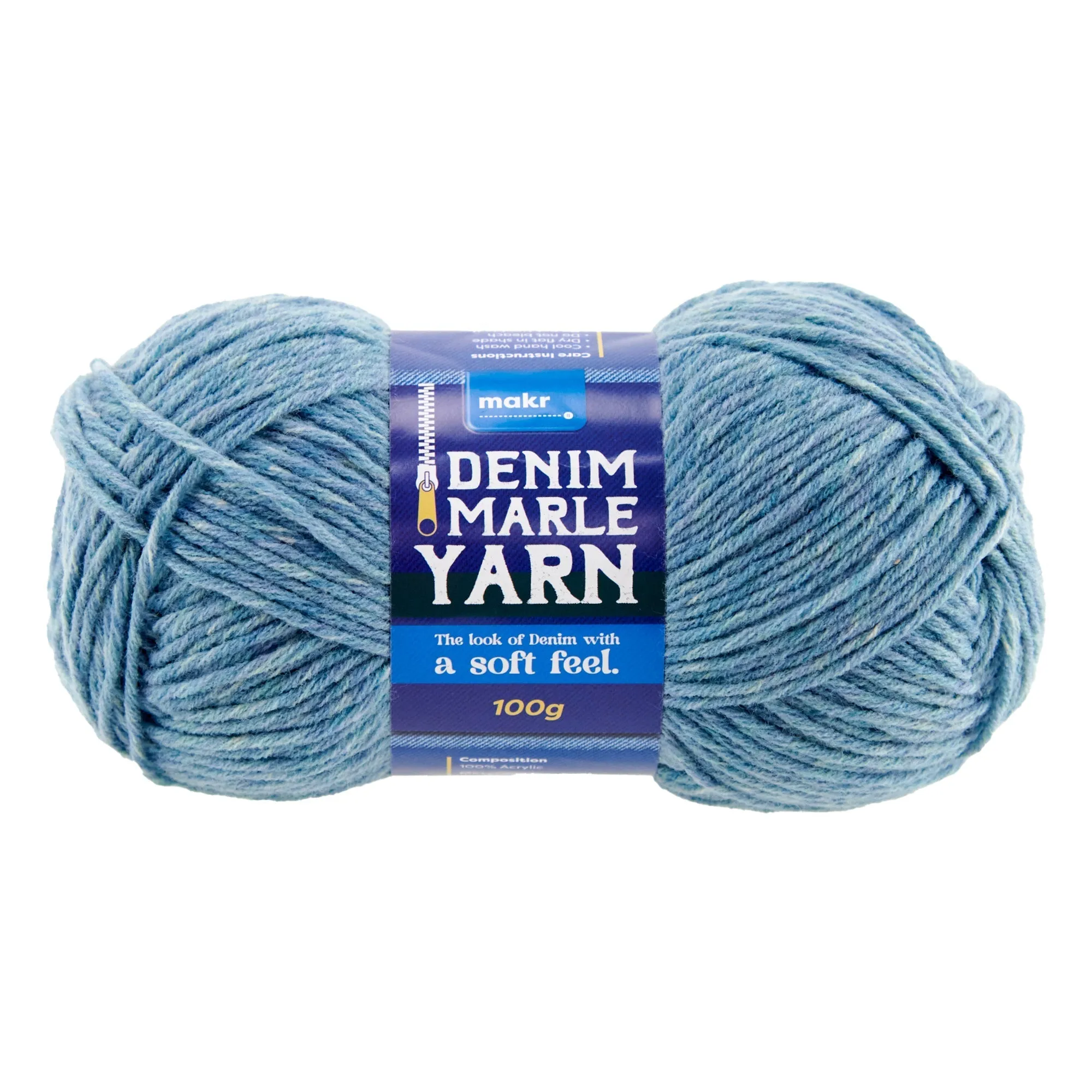 Makr Denim Marle Crochet & Knitting Yarn, 100g Acrylic Yarn