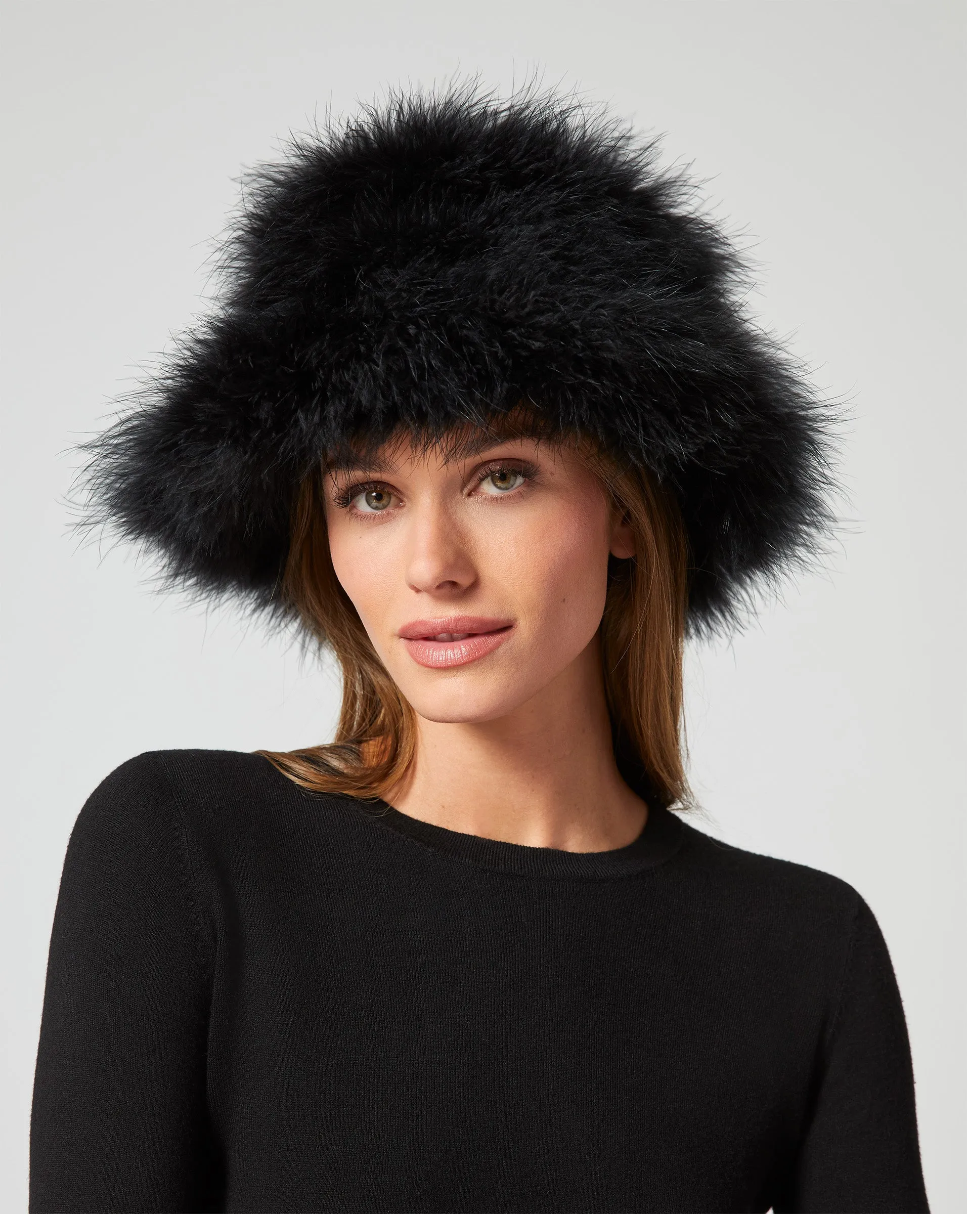 Marabou Feather Bucket Hat
