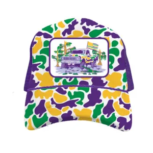 Mardi Gras Camo Swamp Rope Trucker Hat (Each)