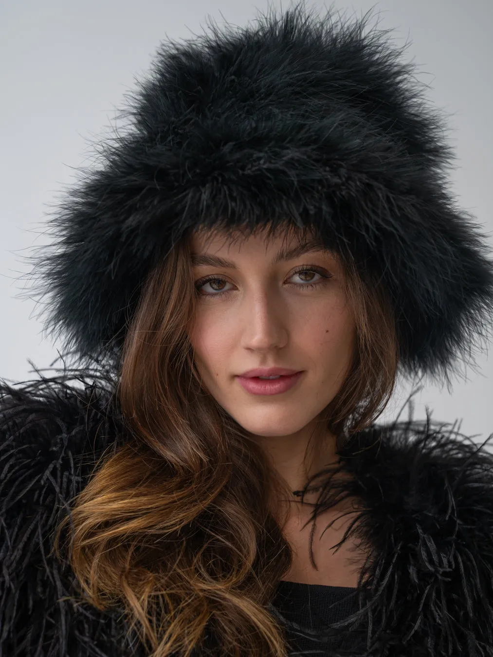 Maribou Feather Bucket Hat