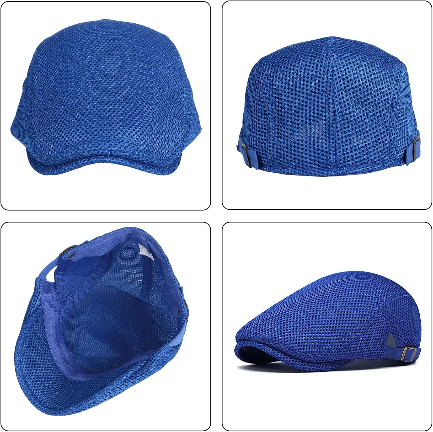 meioro Mens Breathable Mesh Summer Hat Adjustable Flat Cap Newsboy Beret Ivy Cap Irish Cabbie Fishing Hats