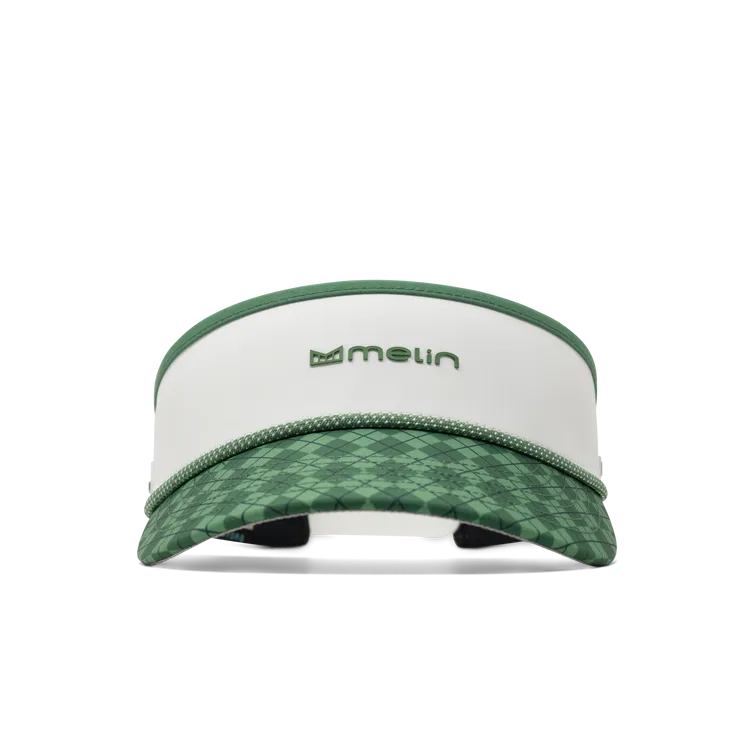 Melin Coast Links Front 9 Hydro Visor in Green Argyle