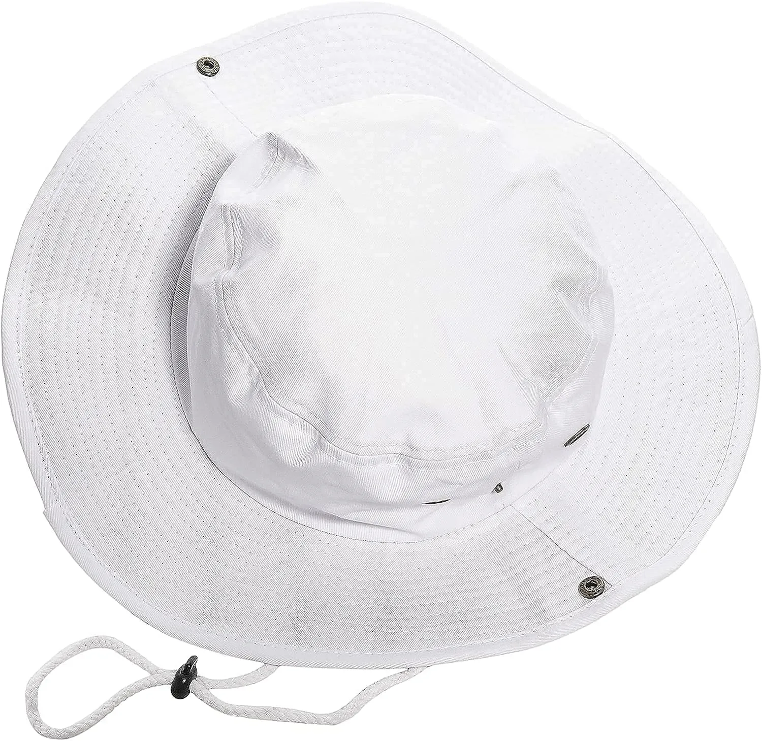 Men and Women Fishing Hat and Safari Cap Wide Brim Boonie Hat Bucket Hats with Sun Protection for Big Head White
