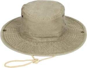 Men and Women Fishing Hat and Safari Cap Wide Brim Boonie Hat Bucket Hats with Sun Protection for Big Head XL Khaki