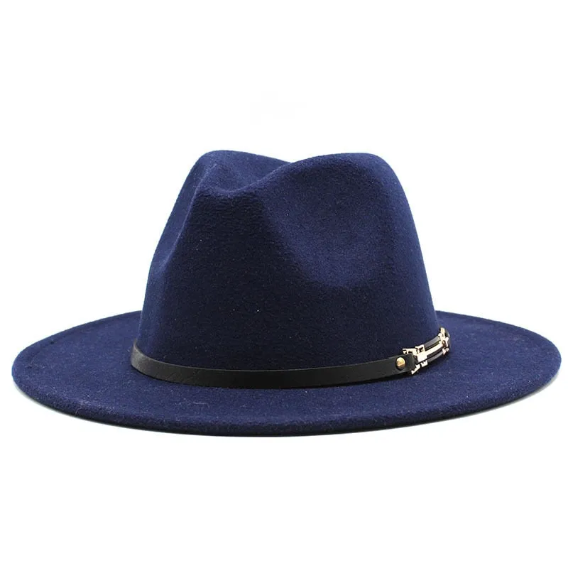 Men stylish fedora hats soft touch jazz top belt Panama shallow