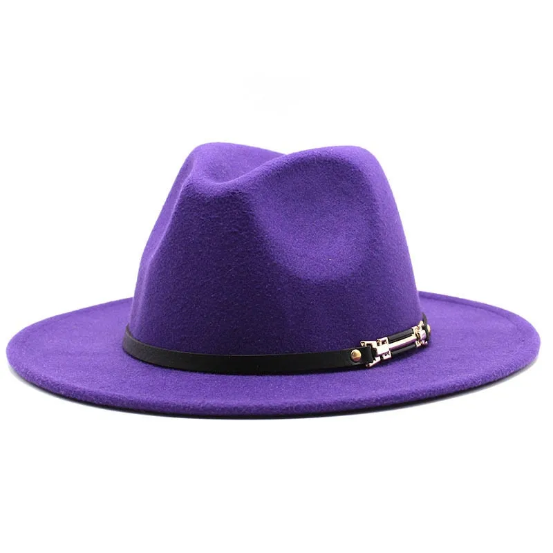 Men stylish fedora hats soft touch jazz top belt Panama shallow