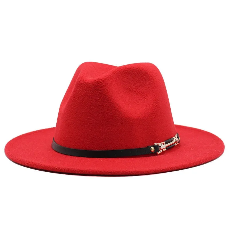 Men stylish fedora hats soft touch jazz top belt Panama shallow
