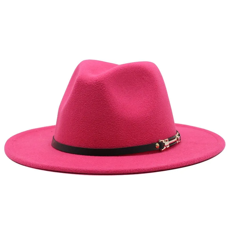 Men stylish fedora hats soft touch jazz top belt Panama shallow