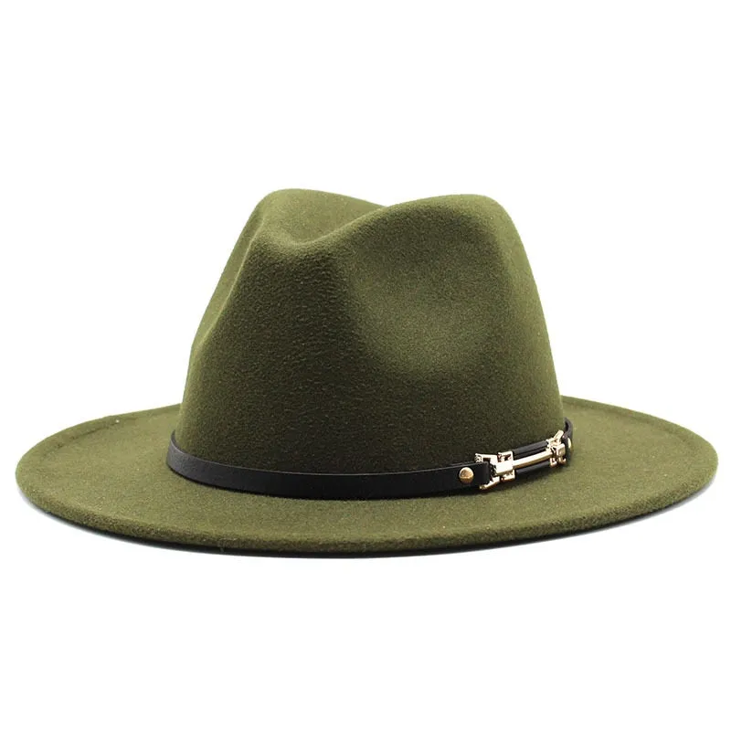 Men stylish fedora hats soft touch jazz top belt Panama shallow