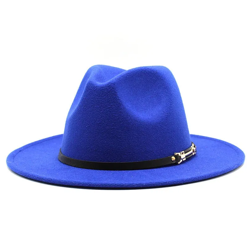 Men stylish fedora hats soft touch jazz top belt Panama shallow