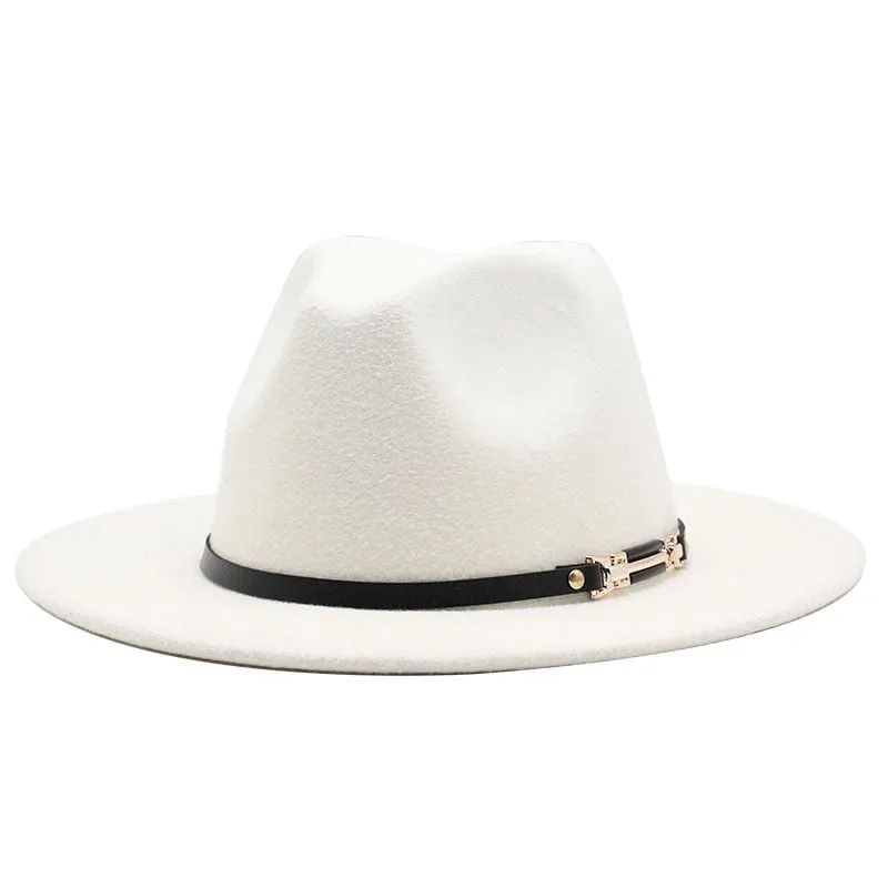 Men stylish fedora hats soft touch jazz top belt Panama shallow