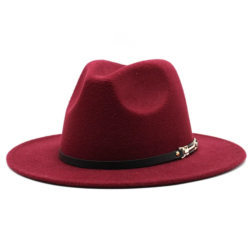 Men stylish fedora hats soft touch jazz top belt Panama shallow