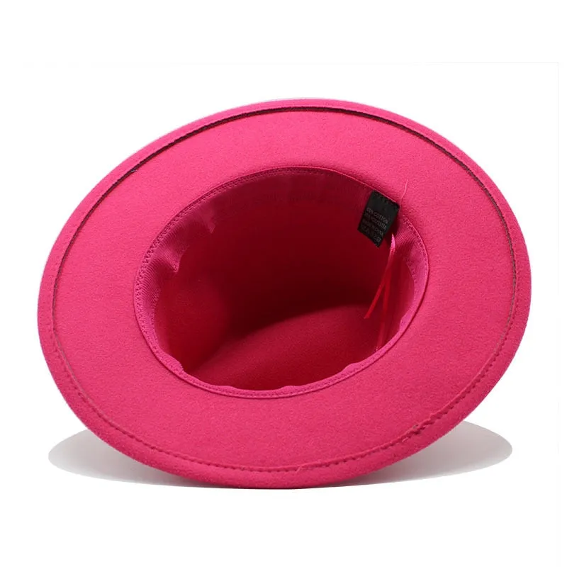 Men stylish fedora hats soft touch jazz top belt Panama shallow